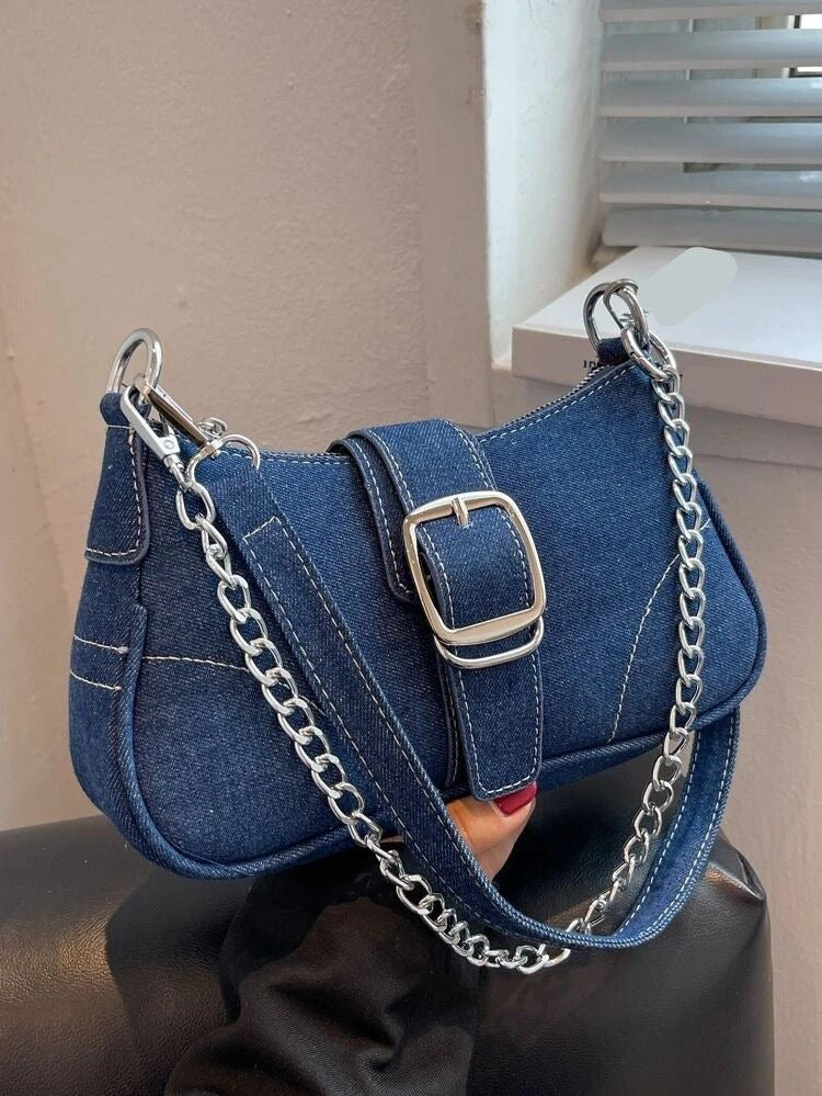 Denim vintage shoulder bag